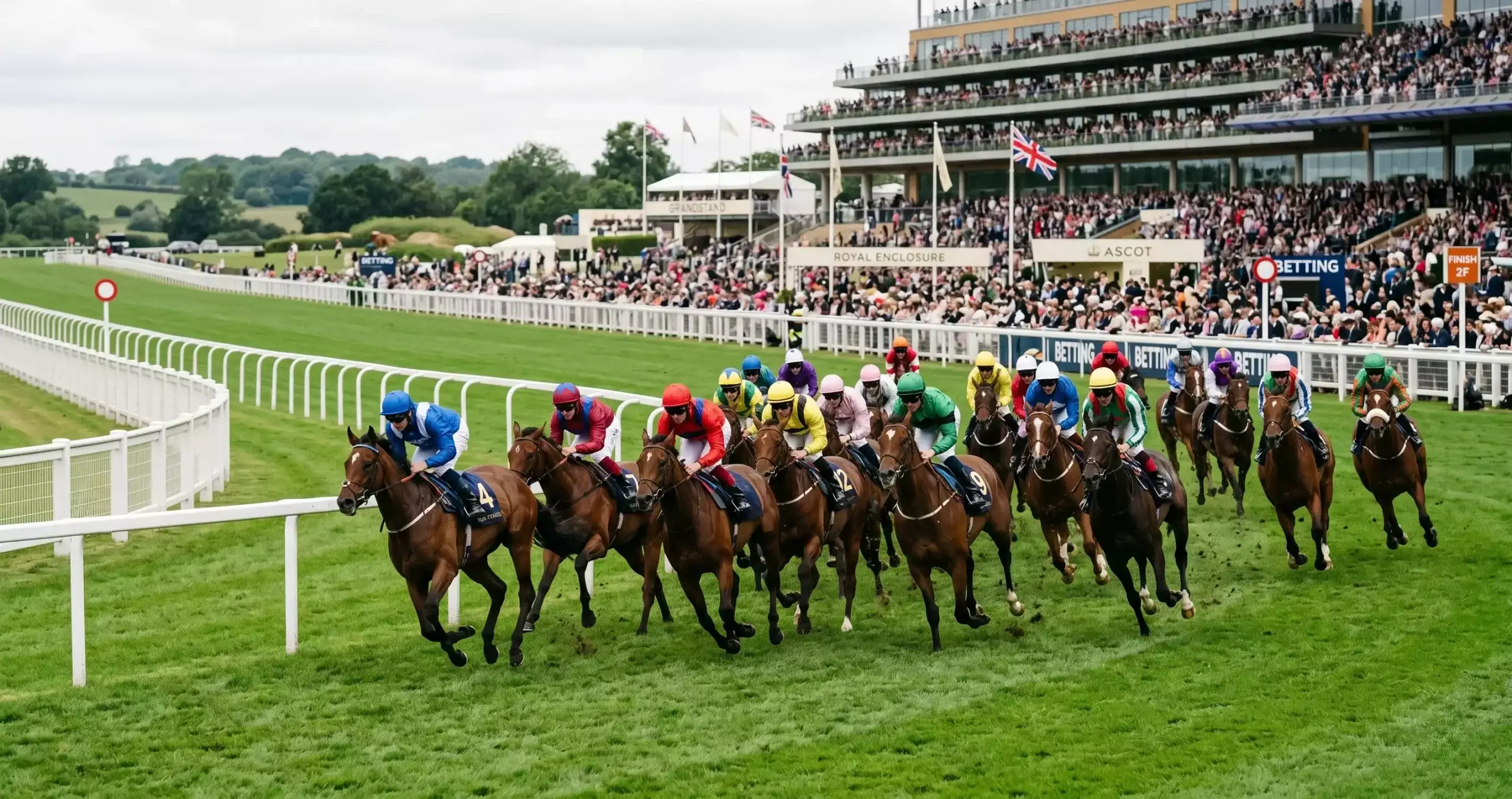Each-way betting strategy for horse racing with a large field of runners at a UK turf racecourse