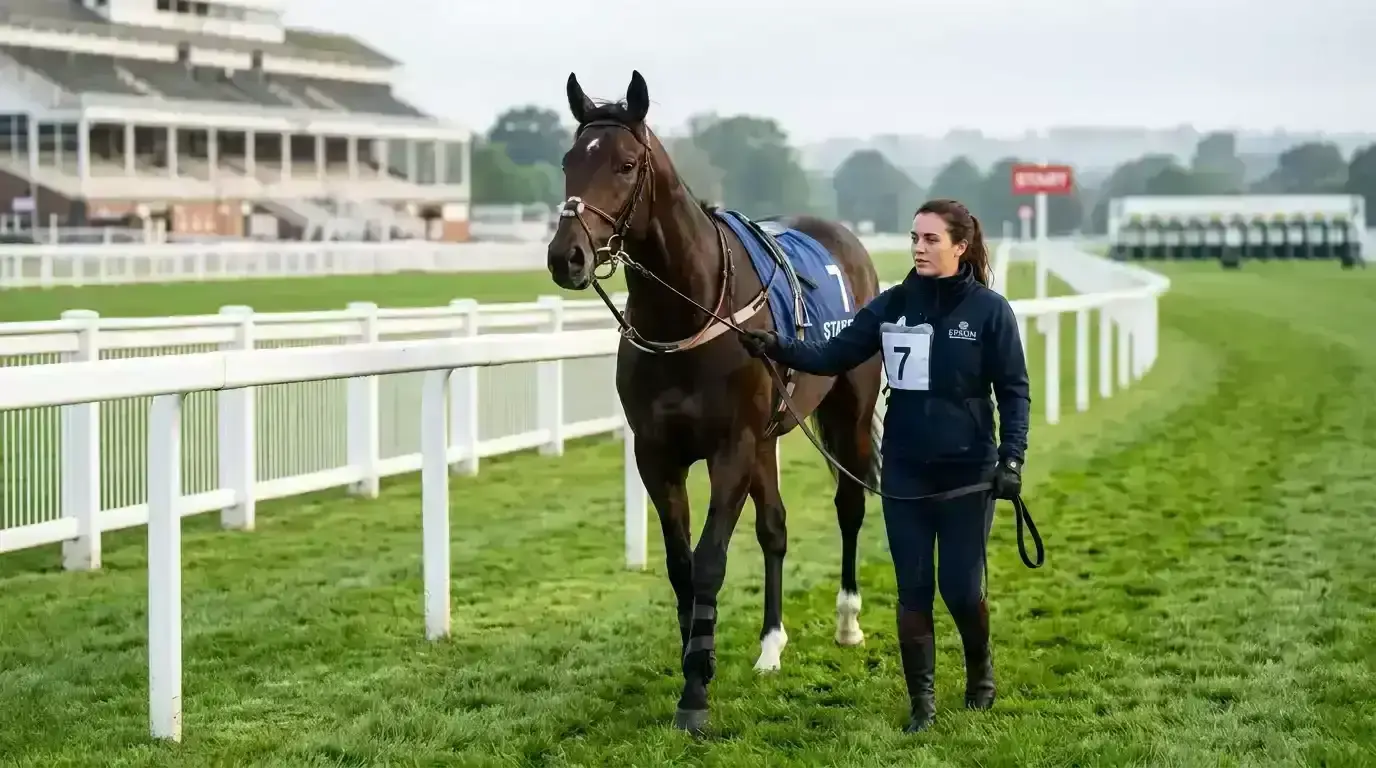 Two-year-old horse making its racecourse debut in a UK maiden race
