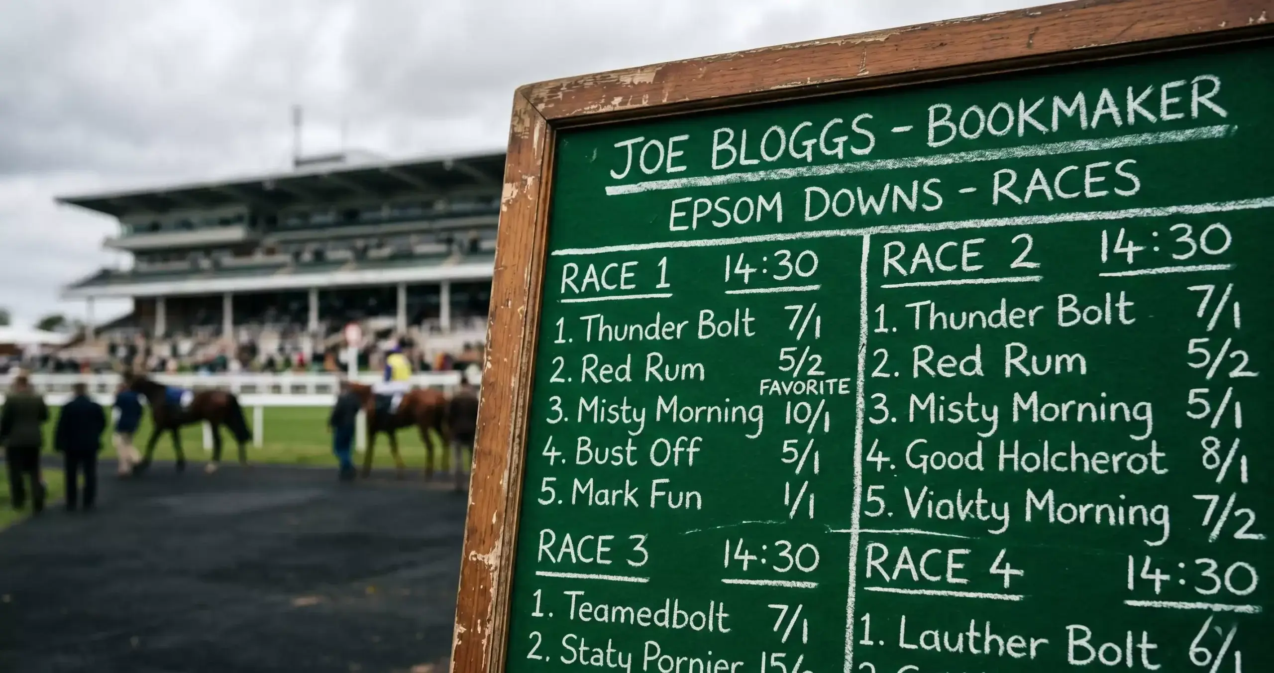 Overround percentage breakdown showing bookmaker margin across a horse racing market